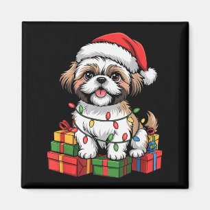Süße Shih Tzu Weihnachtsmannmütze Weihnachten Xmas Magnet