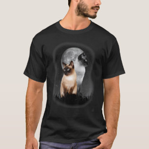 süße siamesische Katze mit Mond Siamesische Katzen T-Shirt