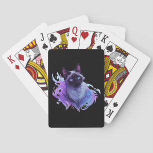 Süße siamesische Katze Spielkarten