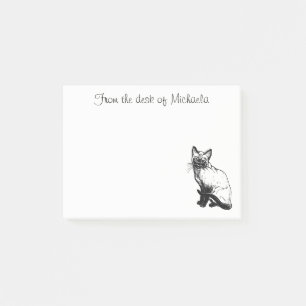 Süße siamesische Katzen Illustration Cartoon-Kitty Post-it Klebezettel