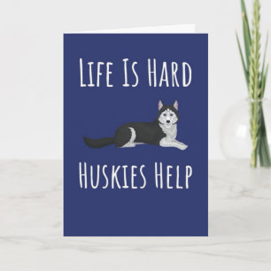 Süße Sibirische Husky-Karten Schnee Blaue Augen Hu Karte