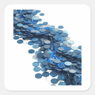 Süße silberne BLUE COINS OF INFINITY Quadrat-Aufkl Quadratischer Aufkleber