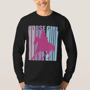 Süße Silhouette Reiterin, die ein lustiges Pferd r T-Shirt