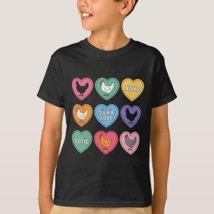 Süße Silkie-Hühnchen-Herz-Bonbon-Valentinstag-Farm T-Shirt