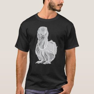 Süße Silkie Seidenhuhn mit Perlenkette T-Shirt