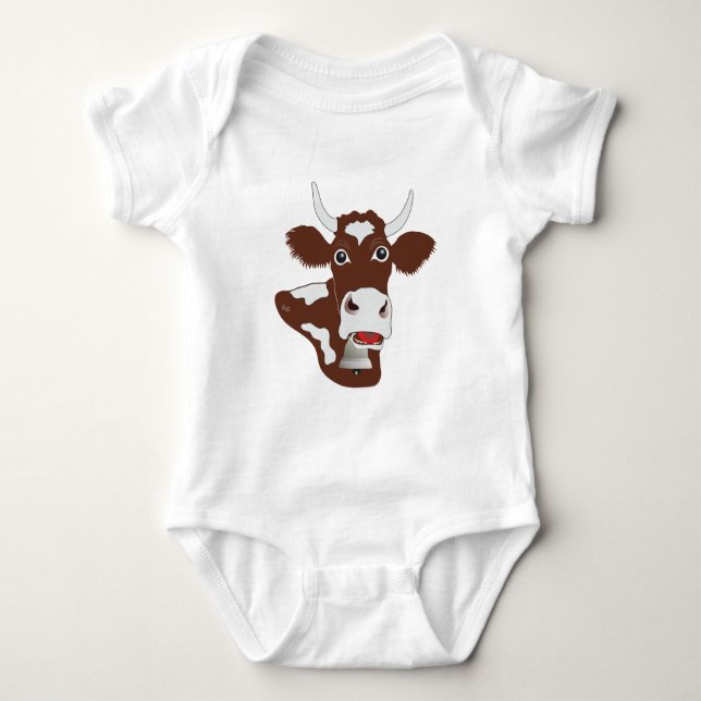 süsse simmenthaler Kuh Baby Body Strampler (Vorderseite)