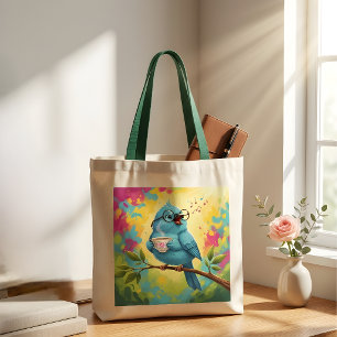 Süße Singende Blaue Vogel-Tasche Cozy Coffee Lie Tragetasche