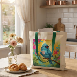 Süße Singende Blaue Vogel-Tasche | Cozy Coffee Lie Tragetasche