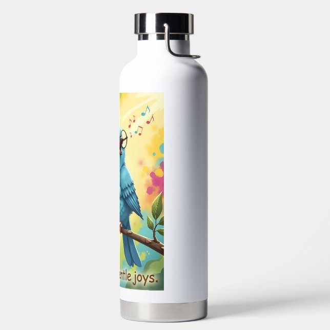 Süße singende blaue Vogel-Wasserflasche Trinkflasche (links)