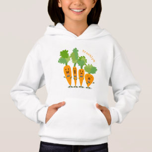 Süße singende Karotten-Quartett-Cartoon-Illustrati Hoodie