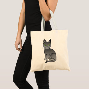 Süße sitzende Russische Blaue Katze Illustration Tragetasche