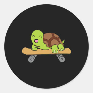 Süße Skateboarding-Schildkröte Skateboard-Schildkr Runder Aufkleber