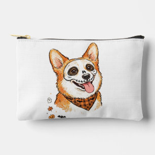 Süße Skelett-Gesichtsbemalung Corgi Halloween Farb Zubehörtasche