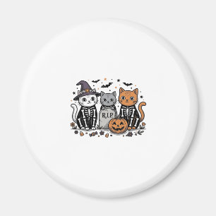 Süße Skelett Katzen Halloween Vintage Gravur Shi Magnet