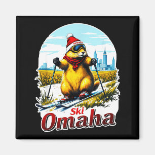 Süße Skiausrüstung in Omaha Groundhog Prairie Dog Magnet