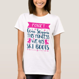 Süße Skifahrende Frauen Mädchen Slogan T-Shirt
