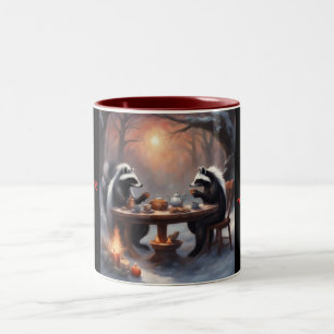 Süße Skunks-Teeparty Weihnachten Zweifarbige Tasse