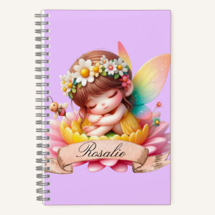 Süße skurrile florale süße Träume schlafende Fee Notizbuch