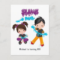 Süße Slime-Party-Geburtstagseinladung