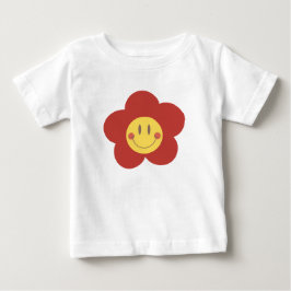 Süße Smiley-Blume Retro-Ästhetik Glückliches Gesic Baby T-shirt