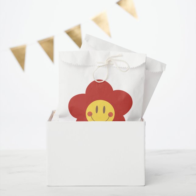 Süße Smiley-Blume Retro-Ästhetik Glückliches Gesic Geschenktütchen (Party)
