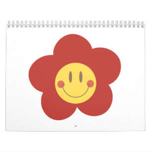 Süße Smiley-Blume Retro-Ästhetik Glückliches Gesic Kalender