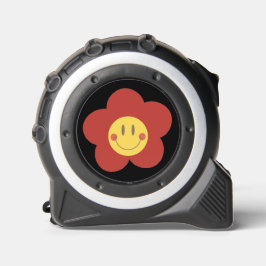 Süße Smiley-Blume Retro-Ästhetik Glückliches Gesic Maßband