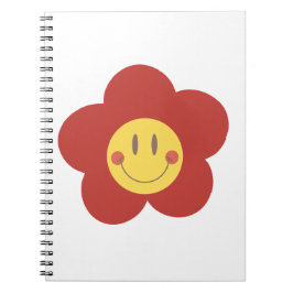 Süße Smiley-Blume Retro-Ästhetik Glückliches Gesic Notizblock