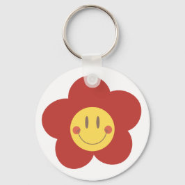 Süße Smiley-Blume Retro-Ästhetik Glückliches Gesic Schlüsselanhänger