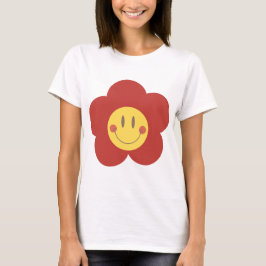 Süße Smiley-Blume Retro-Ästhetik Glückliches Gesic T-Shirt