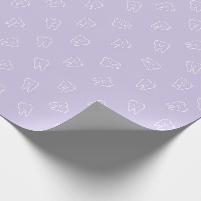 Süße Smiley-Zahn-Verpackungspapier - Lavendel  Geschenkpapier (Ecke)