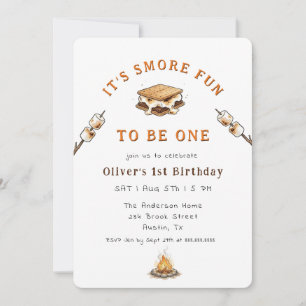 Süße Smores Camping 1. Geburtstag  Einladung