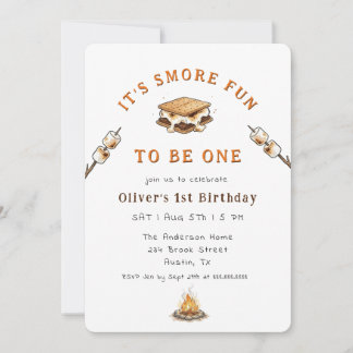 Süße Smores Camping 1. Geburtstag Einladung