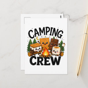 Süße S'mores Lagerfeuer Camping-Gruppe Outdoor Postkarte