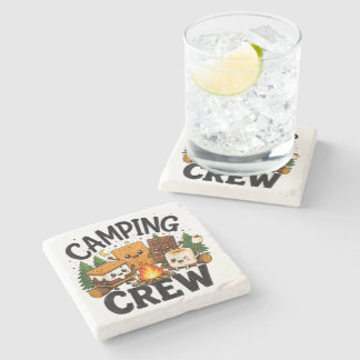 Süße S'mores Lagerfeuer Camping Gruppe Outdoor Steinuntersetzer