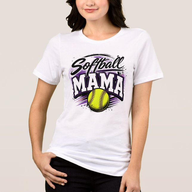 Süße Softball-Mama Tri-Blend Shirt (Vorderseite)