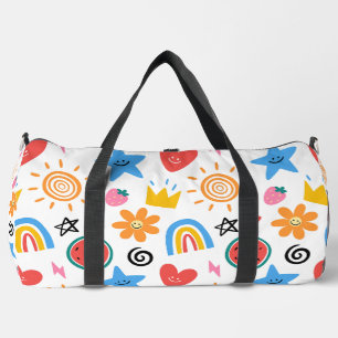 Süße Sommer-Doodle Whimsical-Nahtloses Muster Duffle Bag
