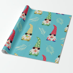 Süße Sommer-Gnome, die Früchte halten, Muster  Geschenkpapier