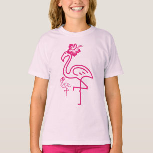 Süße Sommer Mädchen Flamingo T-Shirt