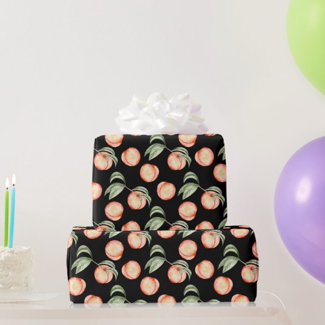 Süße Sommer-Pfirsich-Muster-Wrap-Papier Geschenkpapier (Partygeschenke)