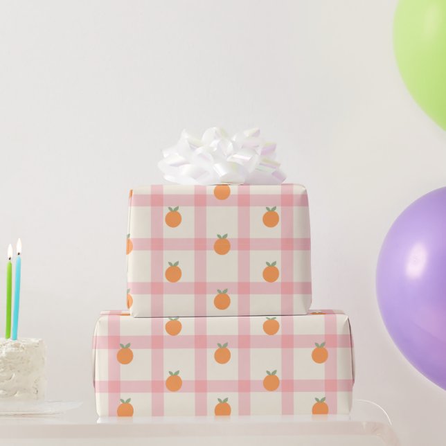 Süße Sommer-Pfirsich-Muster-Wrap-Papier Geschenkpapier (Partygeschenke)