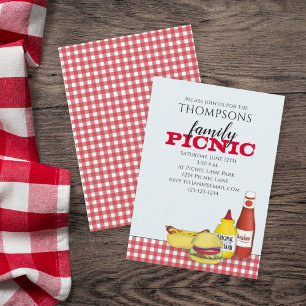 Süße Sommer-Picknick-Trend-Cookout-Whimsy Einladung