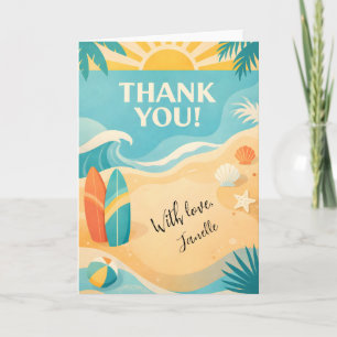 Süße Sommer-Poolparty Danke Strand Tropisch Karte