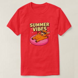 Süße Sommer-Vibes Highland-Kuh-Sonnenbrille T-Shirt