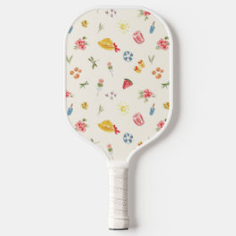 Süße Sommer-Wasserfarbe: Wassermelone, Dango und S Pickleball Schläger