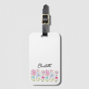 Süße Sommer-Wildblumen mit Monogramm Gepäckanhänger