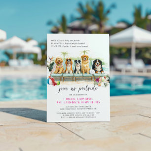 Süße Sommerhunde Tropische Poolparty Einladung