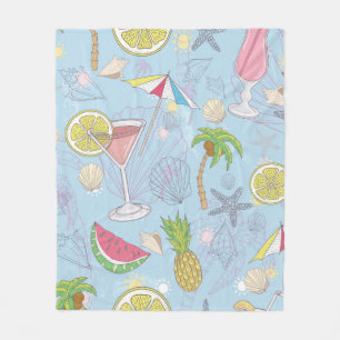Süße Sommerillustrationsmuster mit Wassermelone, Fleecedecke