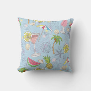 Süße Sommerillustrationsmuster mit Wassermelone, Kissen