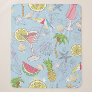 Süße Sommerillustrationsmuster mit Wassermelone, Sherpadecke